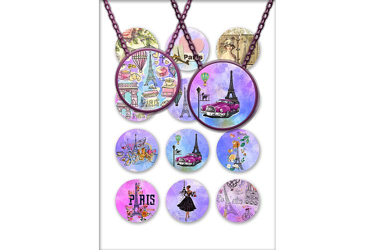 Paris Digital Collage Sheet, Paris, Printable, Illustrations