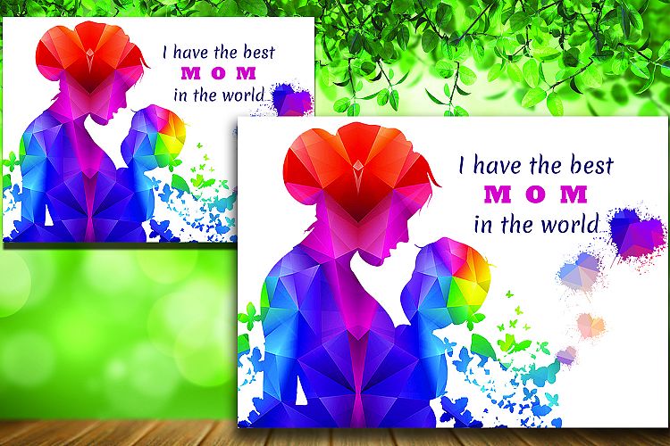 Multi colors Mothers day Greeting Card