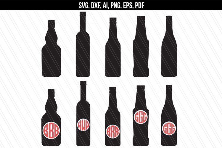 Bottles svg dxf cutting files