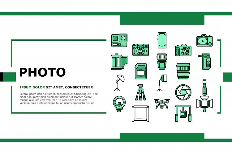 Photography Device Landing Header Vector example image 1