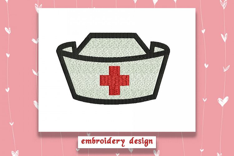 Nurse Hat Embroidery Design