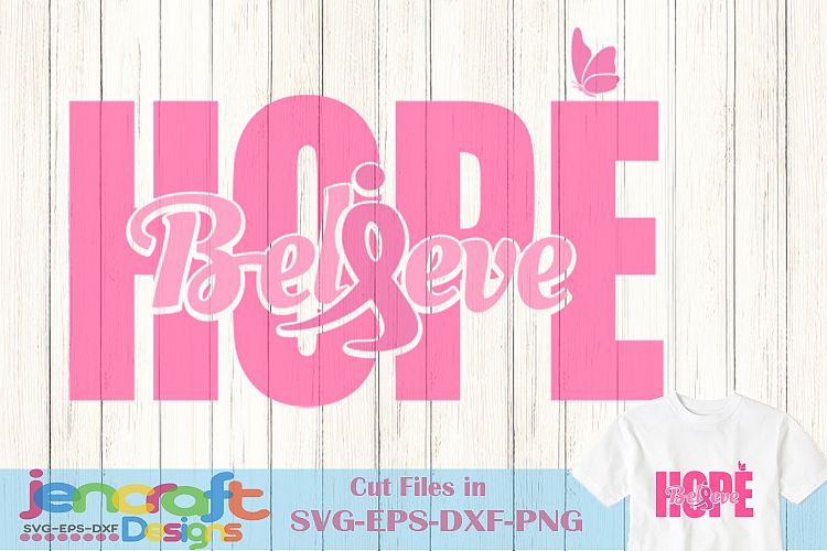 Breast Cancer Awareness Running Ribbon Believe Hope