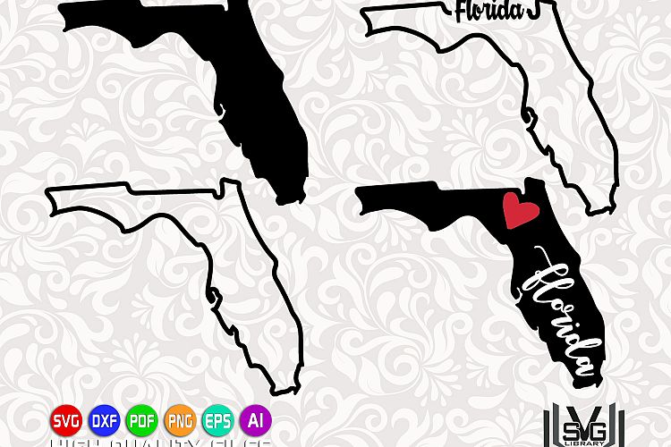 Florida Designs SVG - Florida cut files - Florida state svg - Florida outline svg - Cricut files - Silhouette files