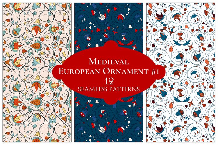 12 European Floral Patterns