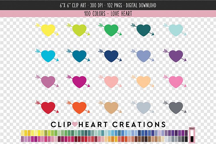 Love Heart Clip Art - 100 Clip Art Graphics