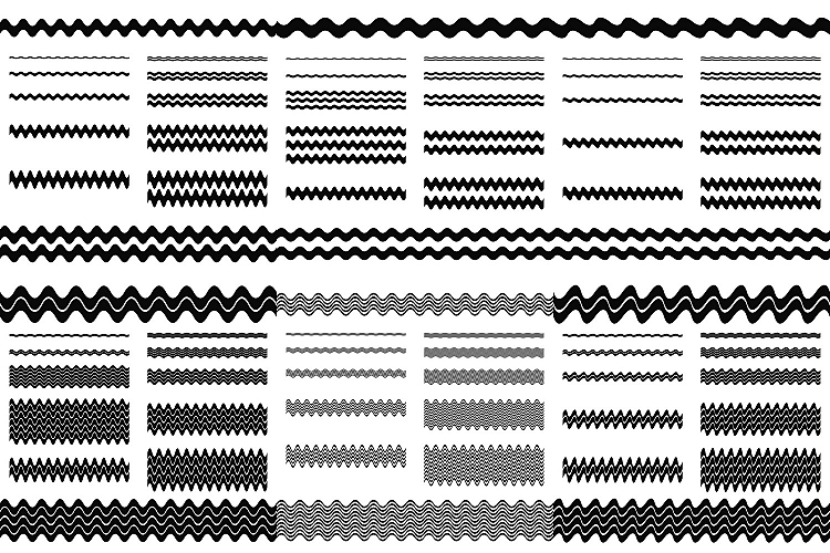 Download 72 wave line dividers - separators in 6 styles (AI, EPS, JPG 5000x5000)