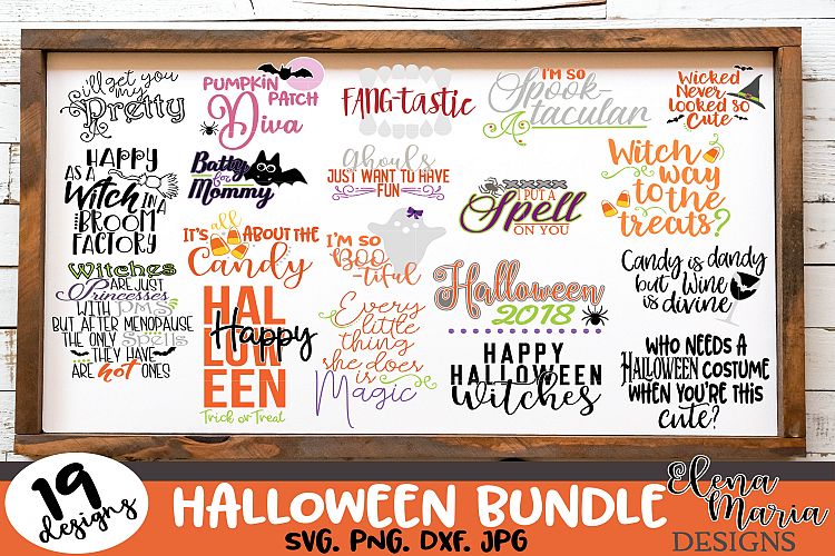 Halloween Bundle SVG, 19 Designs, Pumpkin PNG, Halloween SVG
