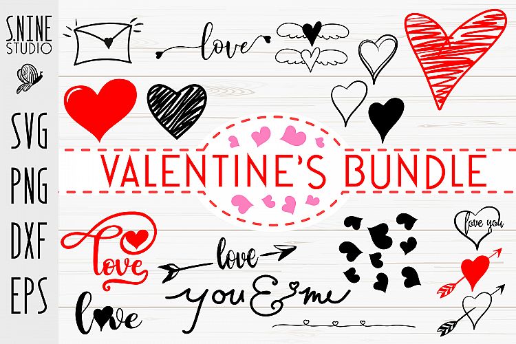 Download Valentines SVG Bundle Cute Valentine's Hand Drawn Heart