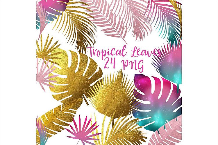 Tropical Leaves Silhouettes Clipart