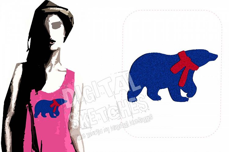 Bear Machine Embroidery Design 3 Sizes