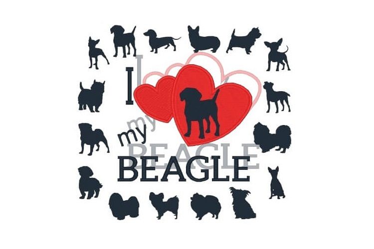 I Love My Small Breeds Embroidery Bundle Set of 16 Designs