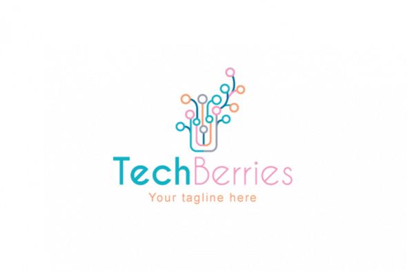 Tech Berries - Electronic Chip Plant Technical Stock Logo Template