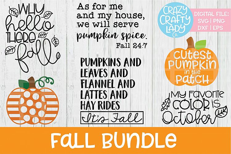 Fall Bundle SVG DXF EPS PNG Cut Files