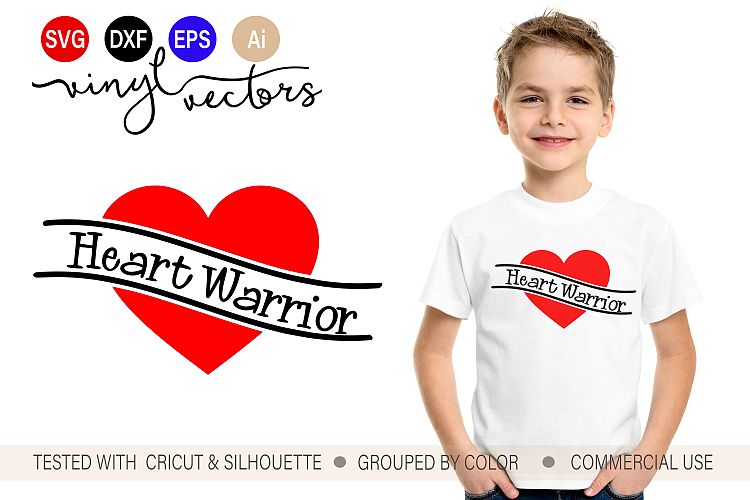 Heart Warrior SVG DXF Cut File