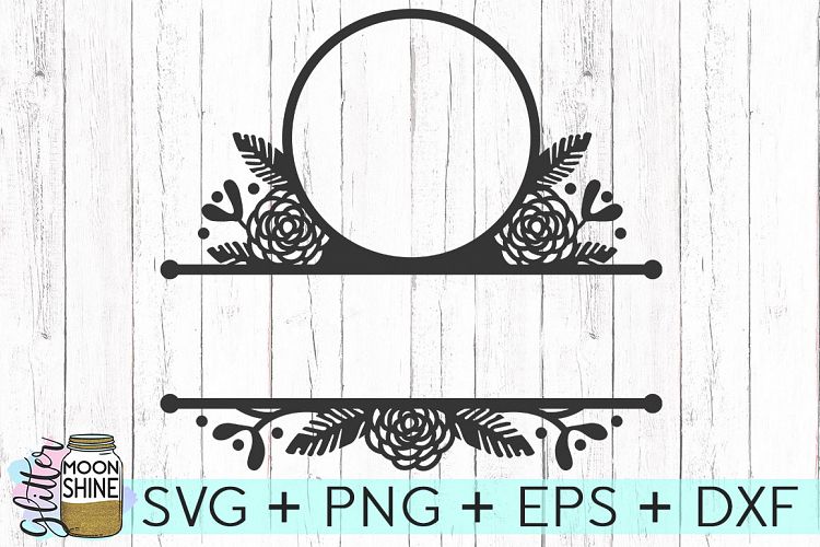 Download Free Svgs Download Floral Split Monogram Frame Svg Dxf Png Eps Cutting Files Free Design Resources