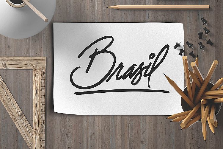 BRASIL Hand lettering Word vector