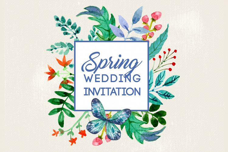 Spring Wedding Invitation vector