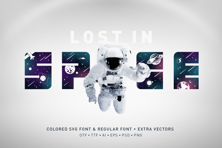 Lost In Space. Color Font - SVG