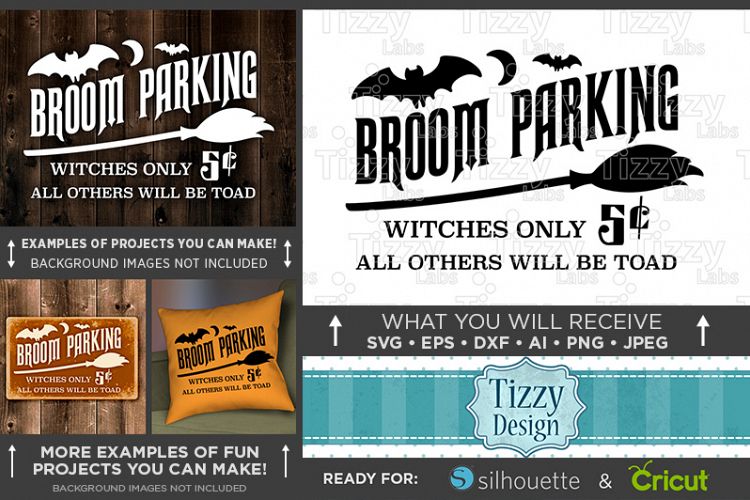 Halloween Svg files - Broom Parking Witches Only - 4040