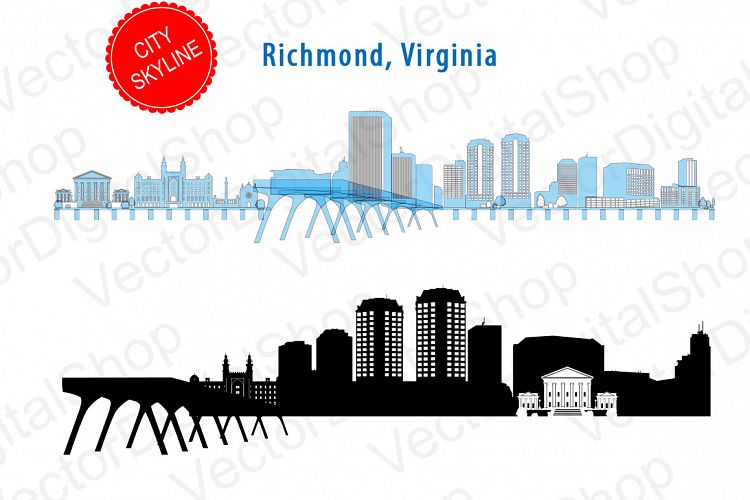 Richmond City Vector, SVG, Virginia Vector Skyline
