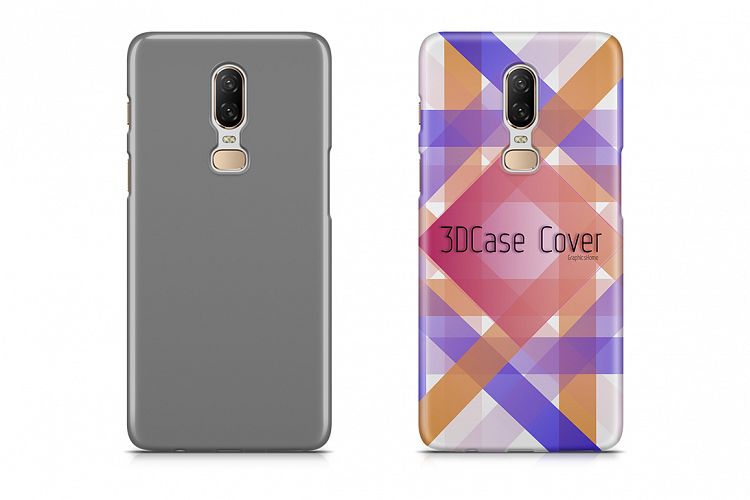 One Plus 6 3d Case Design Mock-up Back View