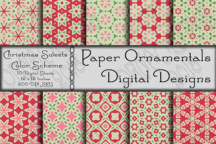 Christmas Sweets Digital Paper For Crafts   Background