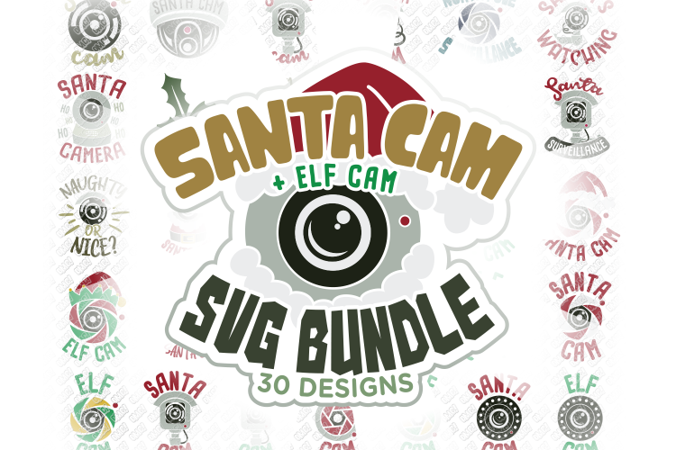 Santa Cam SVG Christmas Elf in SVG, DXF, PNG, EPS, JPEG