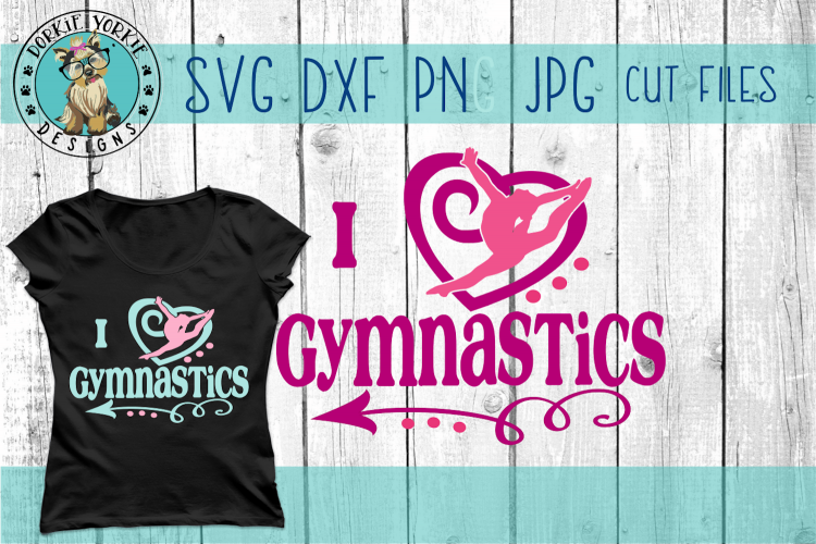 I love Gymnastics - Heart, Arrow, Sport - SVG Cut File