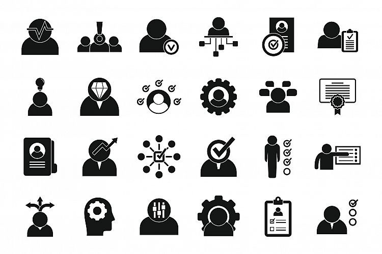 Personal traits icons set, simple style example image 1