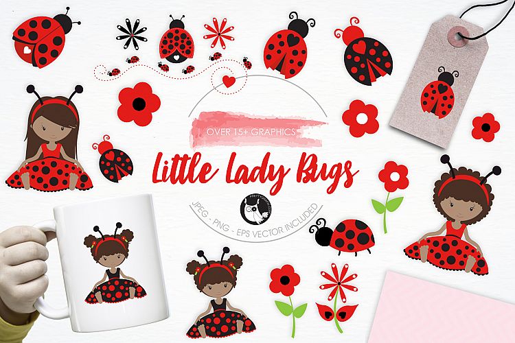 Little Lady Bugs graphics and illustrations