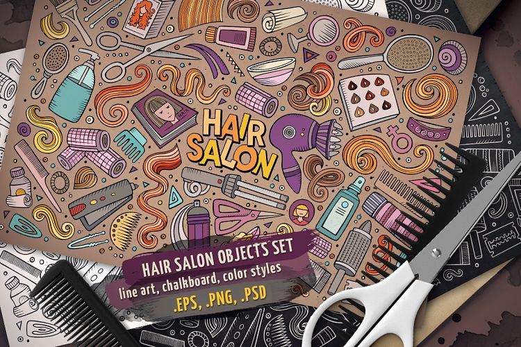 Hair Salon Objects Set