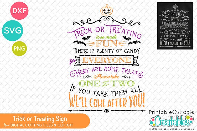 Trick or Treating SVG Sign & Printable