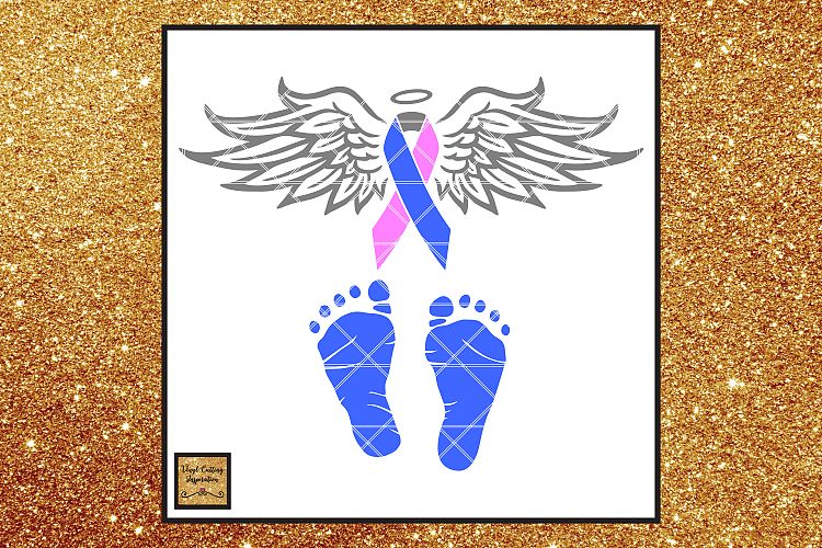 Pregnancy, Infant & Child Loss Awareness Ribbon Angel SVG