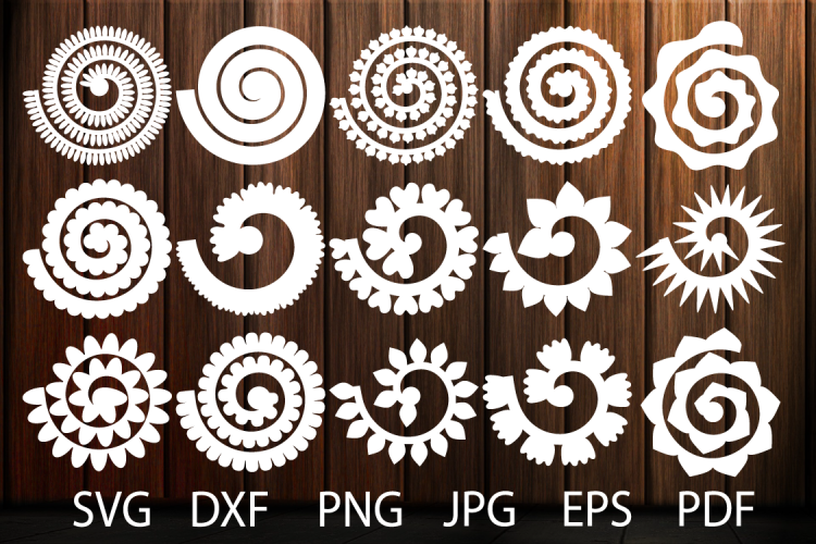 Download Rolled Paper Flower Templates SVG, 3D Rose SVG, Origami ...