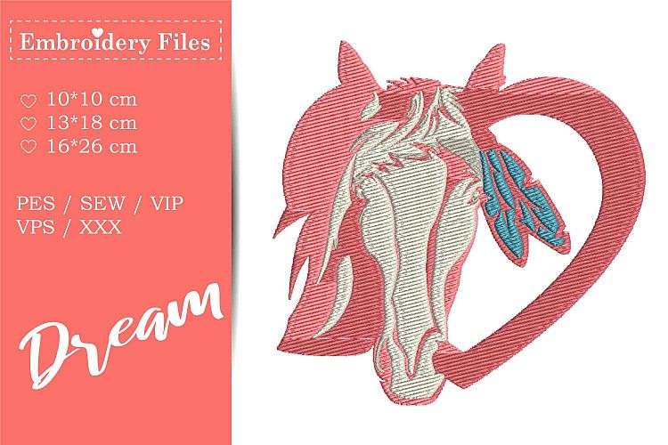 Free Embroidery Download Horse In A Heart Embroidery File For Beginners Free Design Resources
