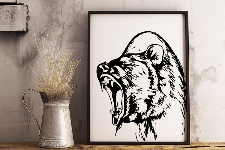 Hand drawn wild Bear
