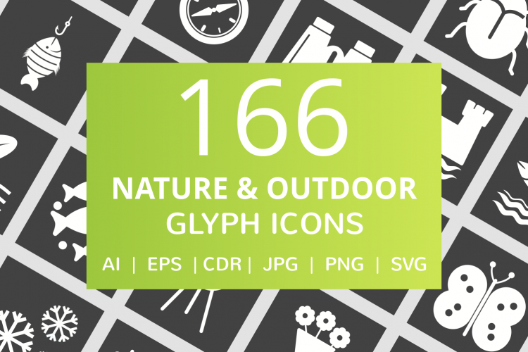 166 Nature   Outdoor Glyph Inverted Icons