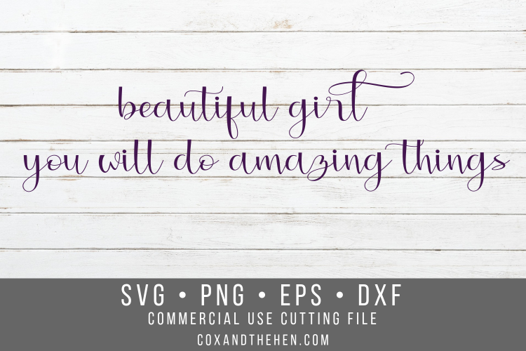 Beautiful Girl Wood Sign Stencil SVG