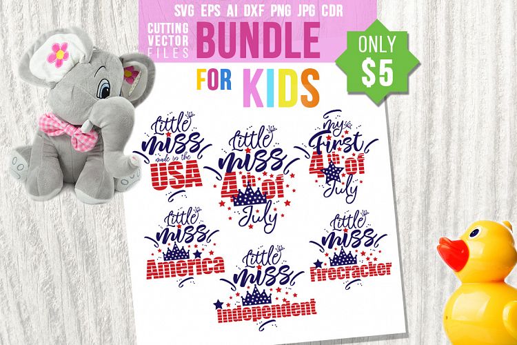 -70% - 4th of July Bundle for kids - svg, eps, ai, cdr, dxf, png, jpg