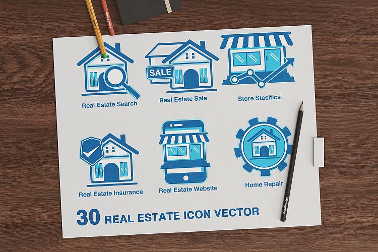 30 real estate icons set