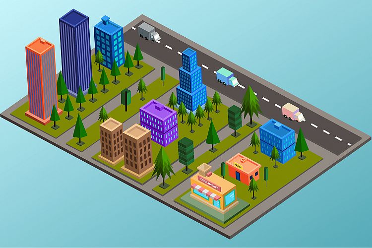 Isometric City Illustration 12