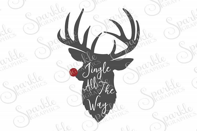 Reindeer Jingle All The Way File Set | SVG, EPS, DXF, PNG