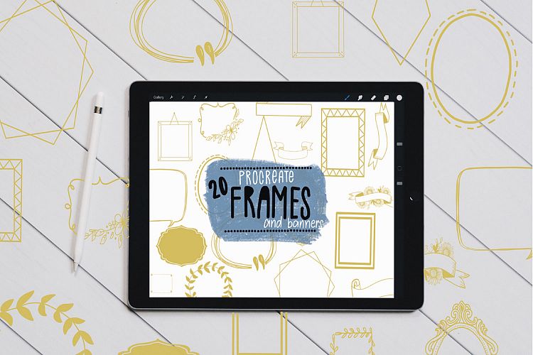 Photo Frame & Banner Stamp Brushes for Procreate