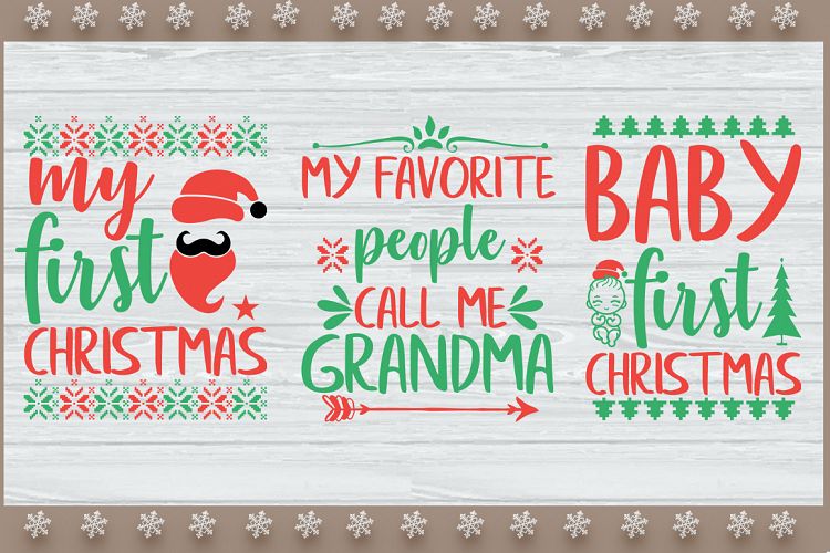 3 Christmas SVG Digital File.