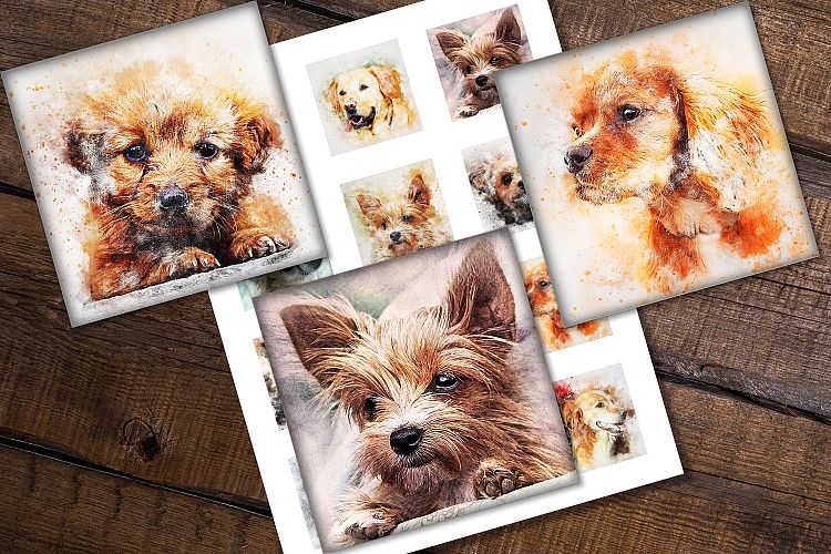 Download Vintage Dogs Digital Collage Sheets Jewelry Making Printable 183768 Printables Design Bundles