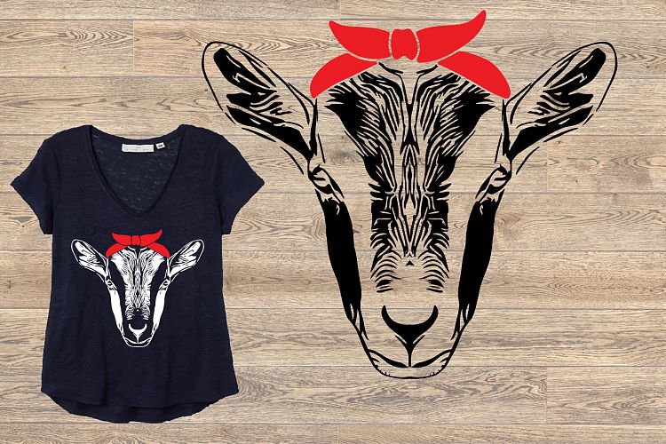 Goat Head whit Bandana SVG Cutting Files 873s