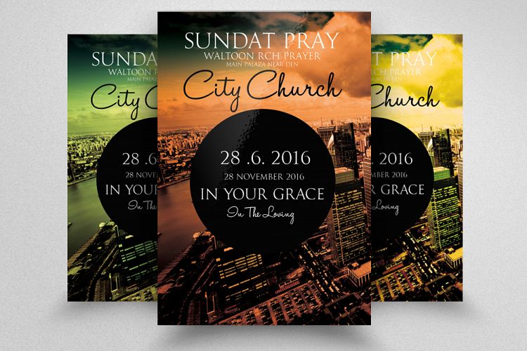 City Revival Church Flyer Template