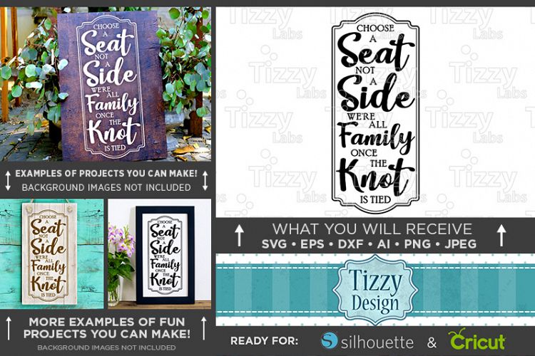 Choose A Seat Not A Side Wedding SVG File - 5517