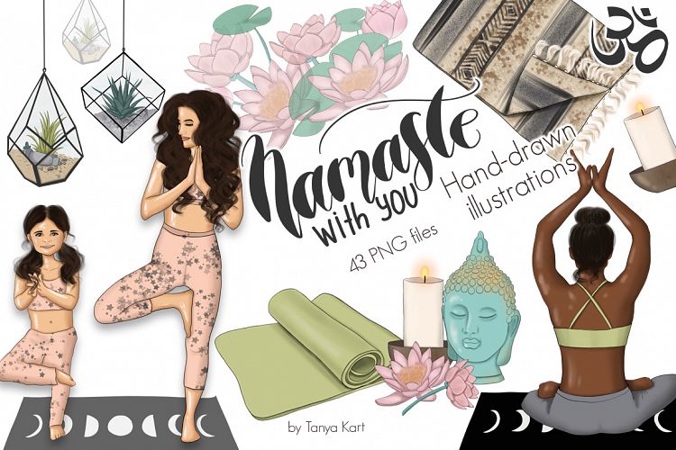 Namaste Hand Drawn Yoga Illustration
