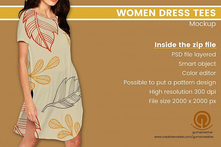 Women Dress Tees Mockup